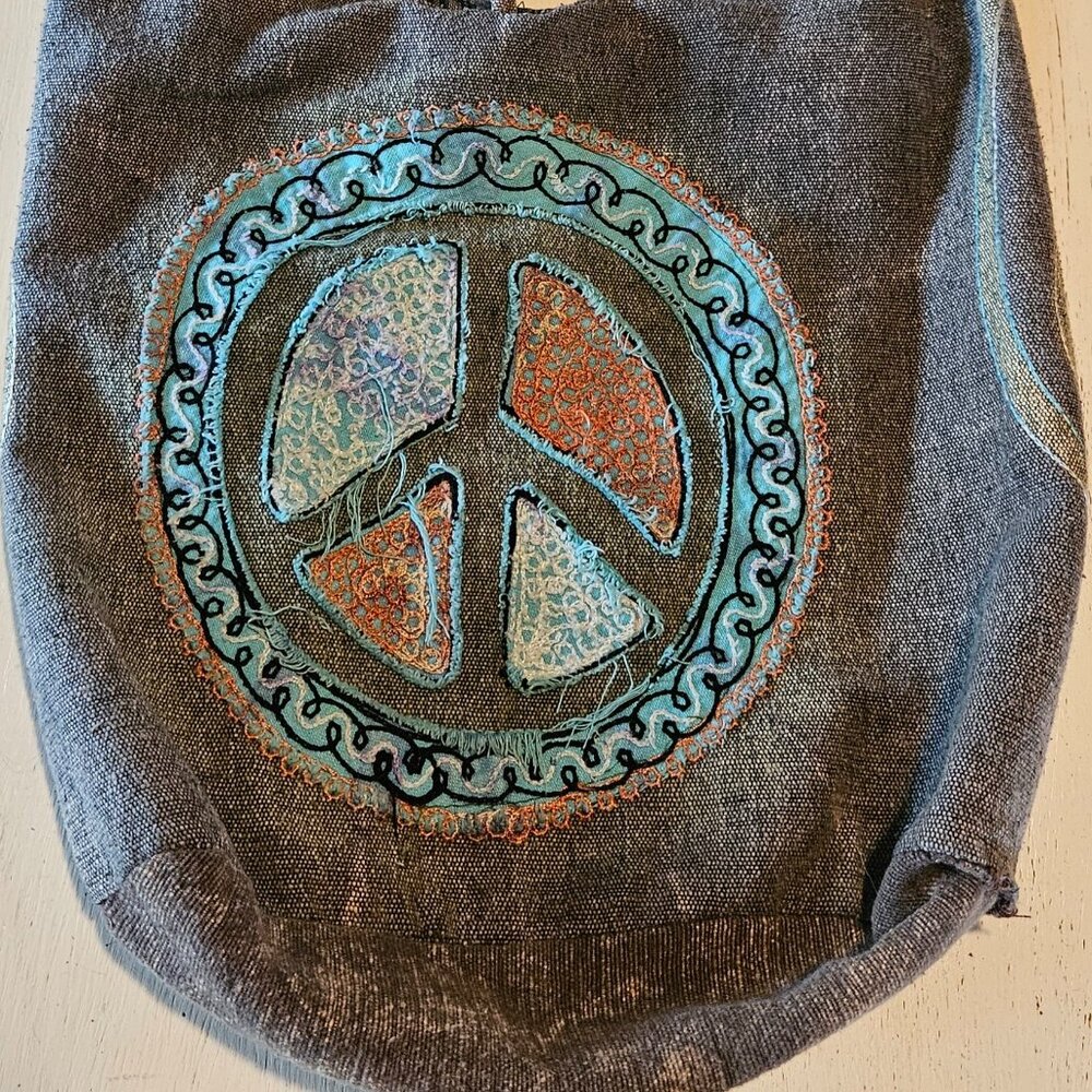 Peace Sign BoHo Crossbody Bag